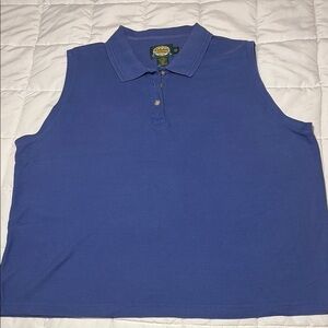 Cabela's Blue Sleeveless 100% Cotton Polo Shirt 2XL